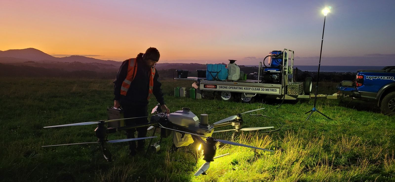 Night operations under lights
